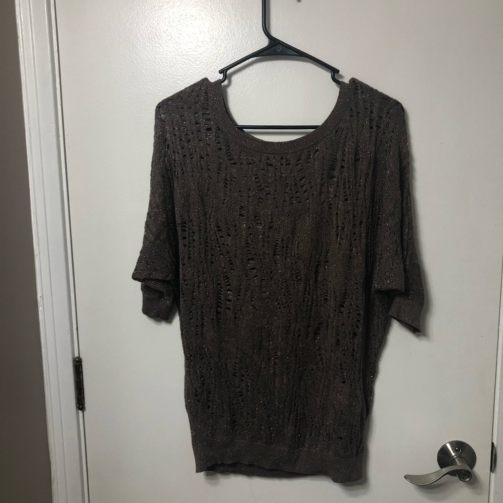 Brown express distressed sweater